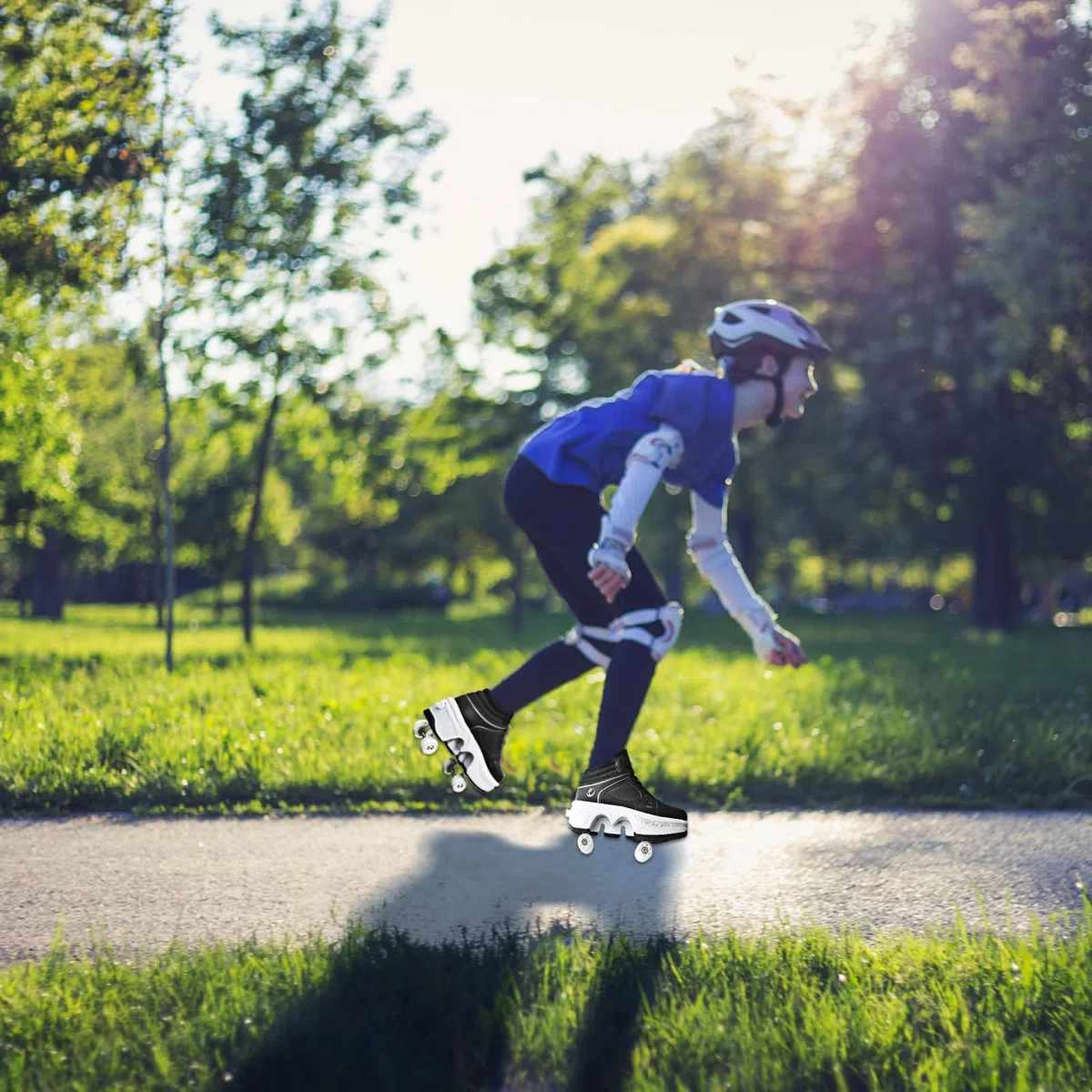 TOME. SKATES Scarpe con Rotelle per bambine, Pattini a Rotelle per bambini e Sneakers 2 in 1, Pattini a 4 Ruote deformati per bambino come regali di Natale e compleanno