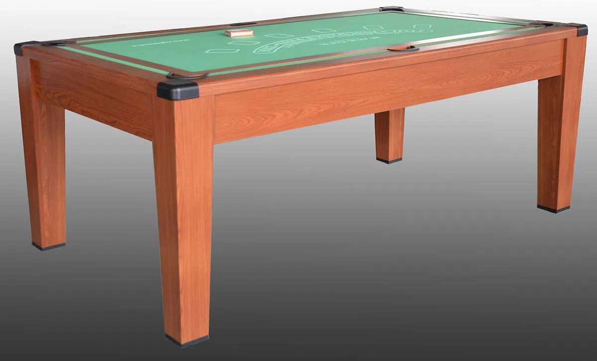 Biliardo trasformabile in Tavolo - Poker - Air Hockey - Ping Pong - DAYTONA 5 in 1 - Colore Legno o Bianco