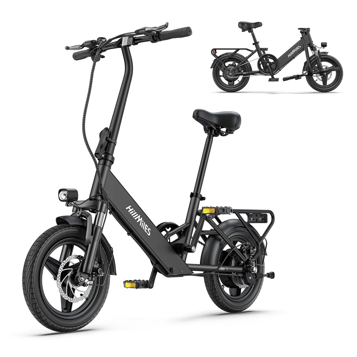 Bicicletta elettrica HillMiles Mile 1, batteria 36 V 10.4 AH, pneumatico 14'*2.0', velocità 25 km/h e autonomia 40-65 km Bicicletta elettrica per spostamenti urbani, IP65 impermeabile