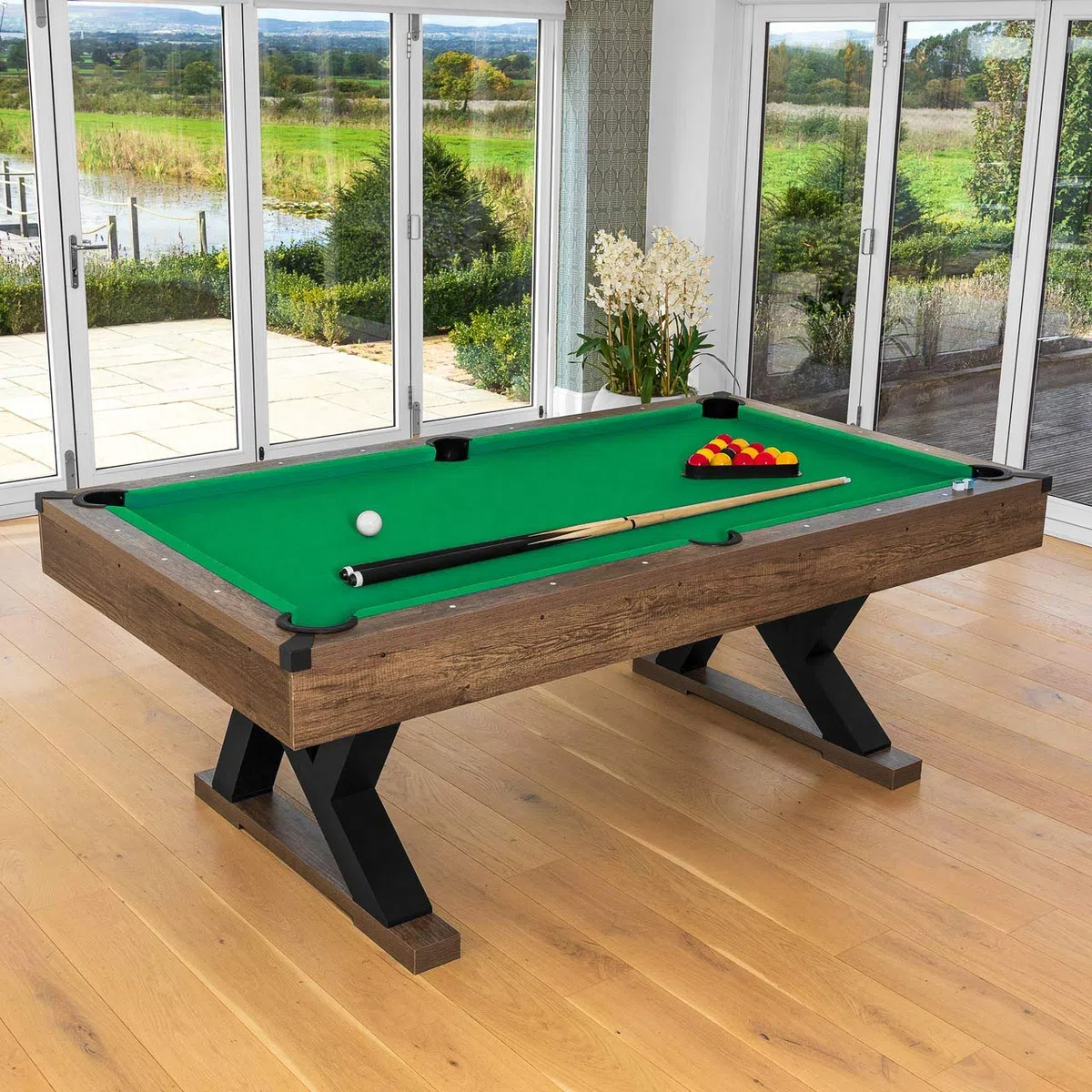 Pinpoint Tavolo Biliardo Professionale Con Palle, Gessetti, Triangolo E Spazzola | Set Completo | Snooker Accessori Per Pub