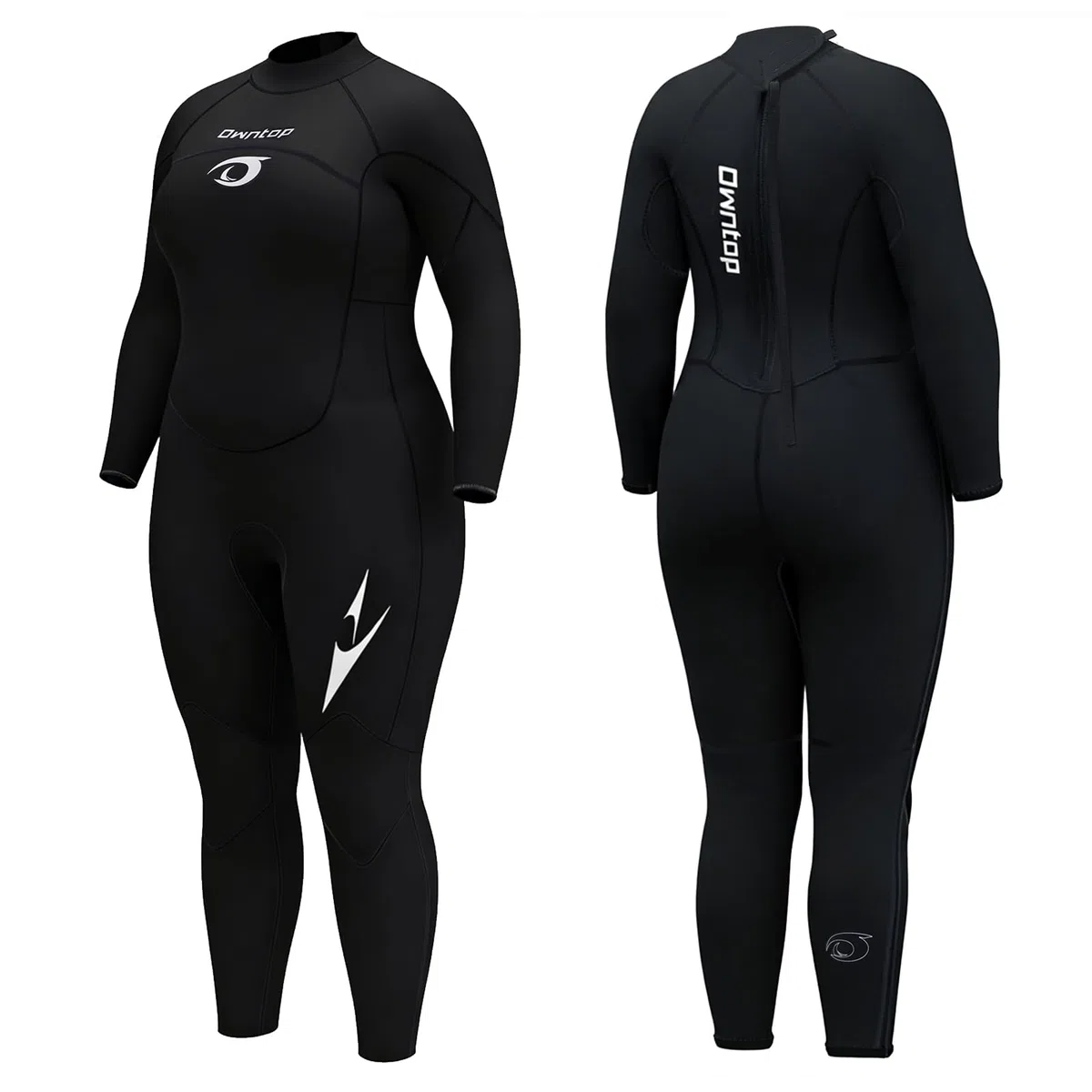 Owntop Muta da uomo e donna, in neoprene da 3/2 mm, con cerniera posteriore, per immersioni in acqua fredda, surf