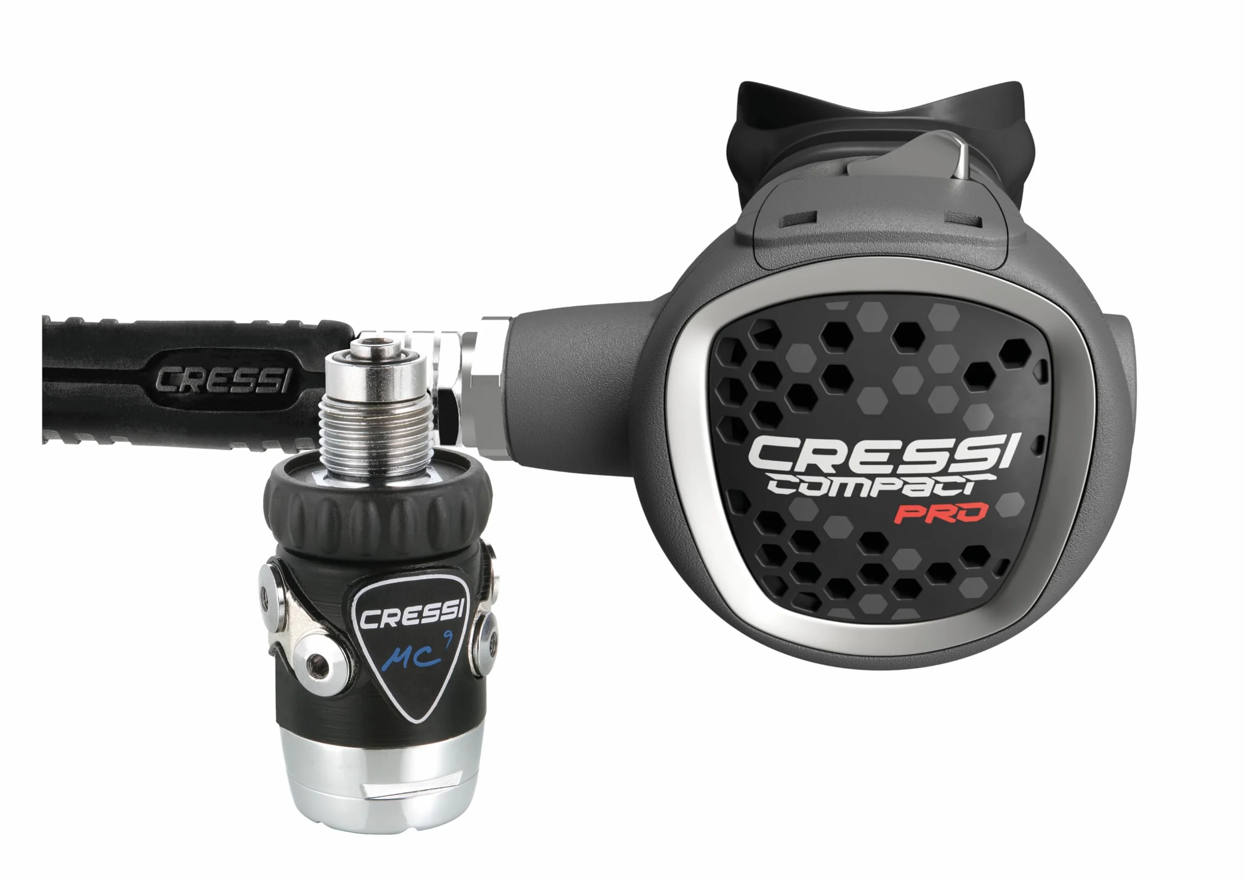 CRESSI MC9-SC Compact PRO, Erogatore Iperbilanciato per Immersioni Sub, Disponibile in Versione INT o DIN 300 Unisex - Adulto