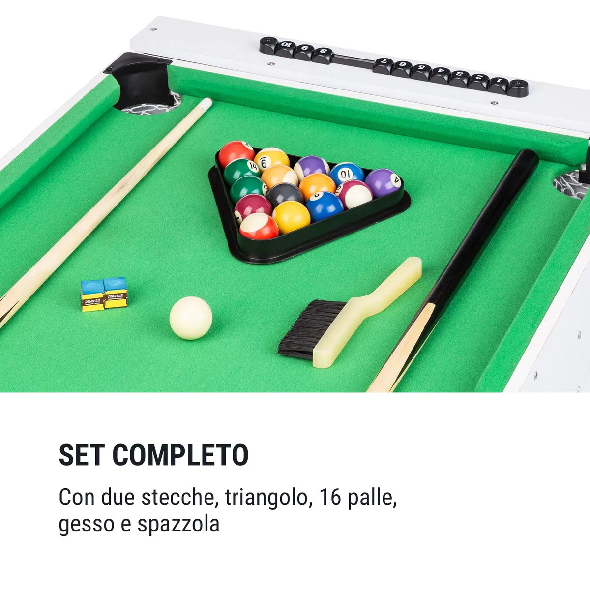 Klarfit Spin 2 in 1 - Calcio Balilla e Tavolo Multigioco Adulti, Biliardo: 105x58 cm, Rivestimento Verde, Biliardino, Accessori Inclusi, Tavolo da Gioco Rotante per rapido Cambio Gioco