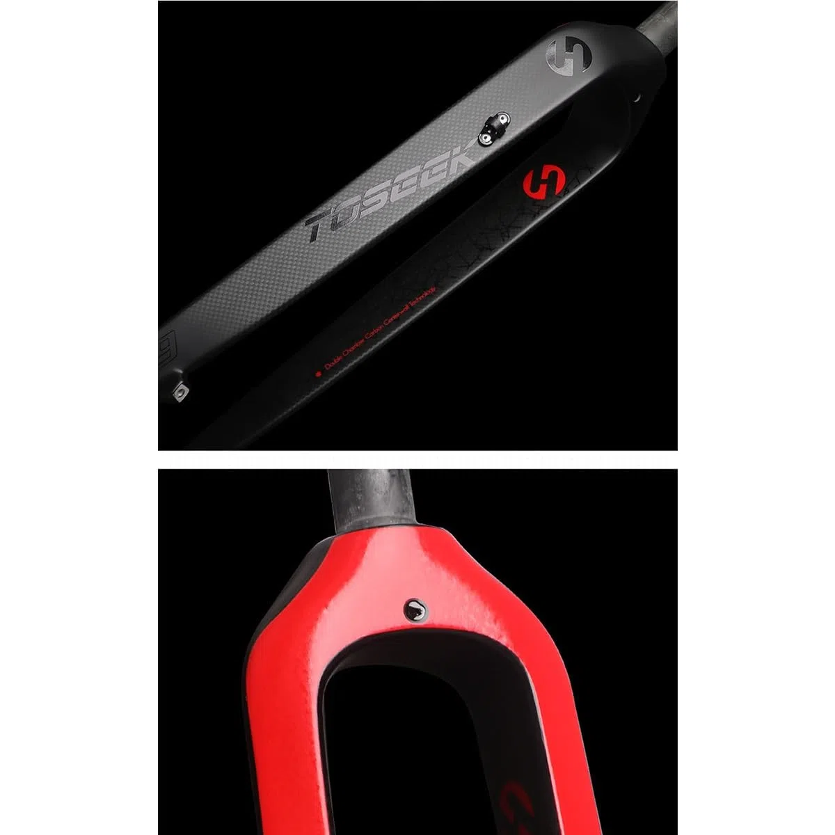 Forcella Rigida MTB in Fibra di Carbonio da 26", 27,5" e 29" con sgancio rapido QR 9x100mm per Freno a Disco, Forcella Anteriore Ultraleggera da 28,6mm con Tubo Dritto Senza Filet