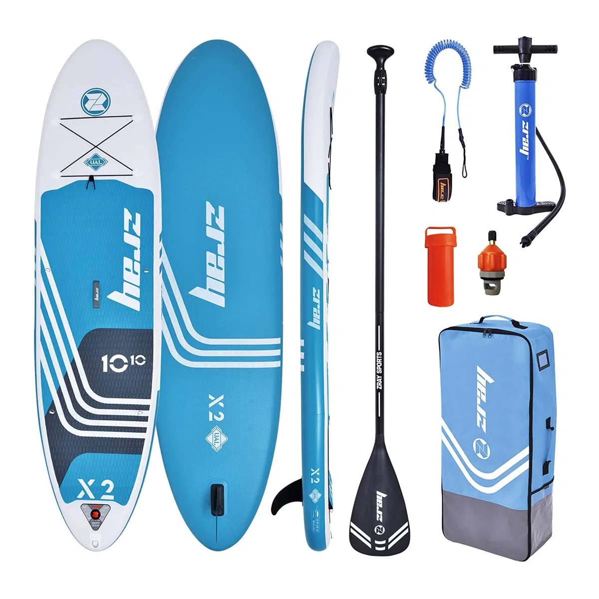 Zray X-Rider X1 - Kit per SUP gonfiabile, per sport all'aria aperta, con tecnologia Agile Light, blu/bianco