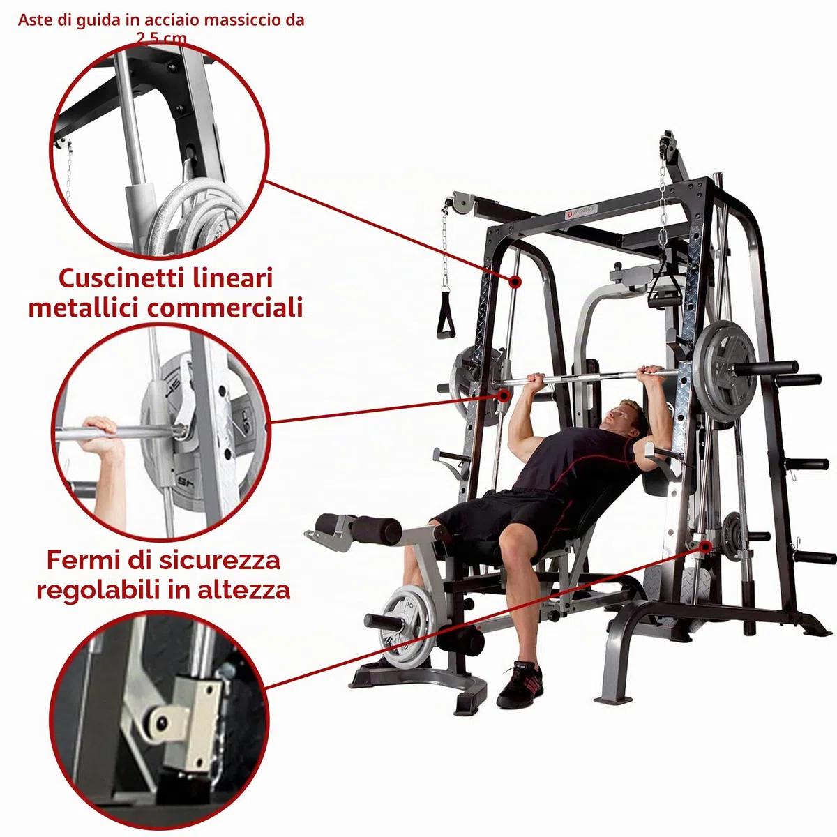 Marcy - Smith Machine MD-9010G, Panca Ginnica con Sollevamento Pesi ad Uso Domestico