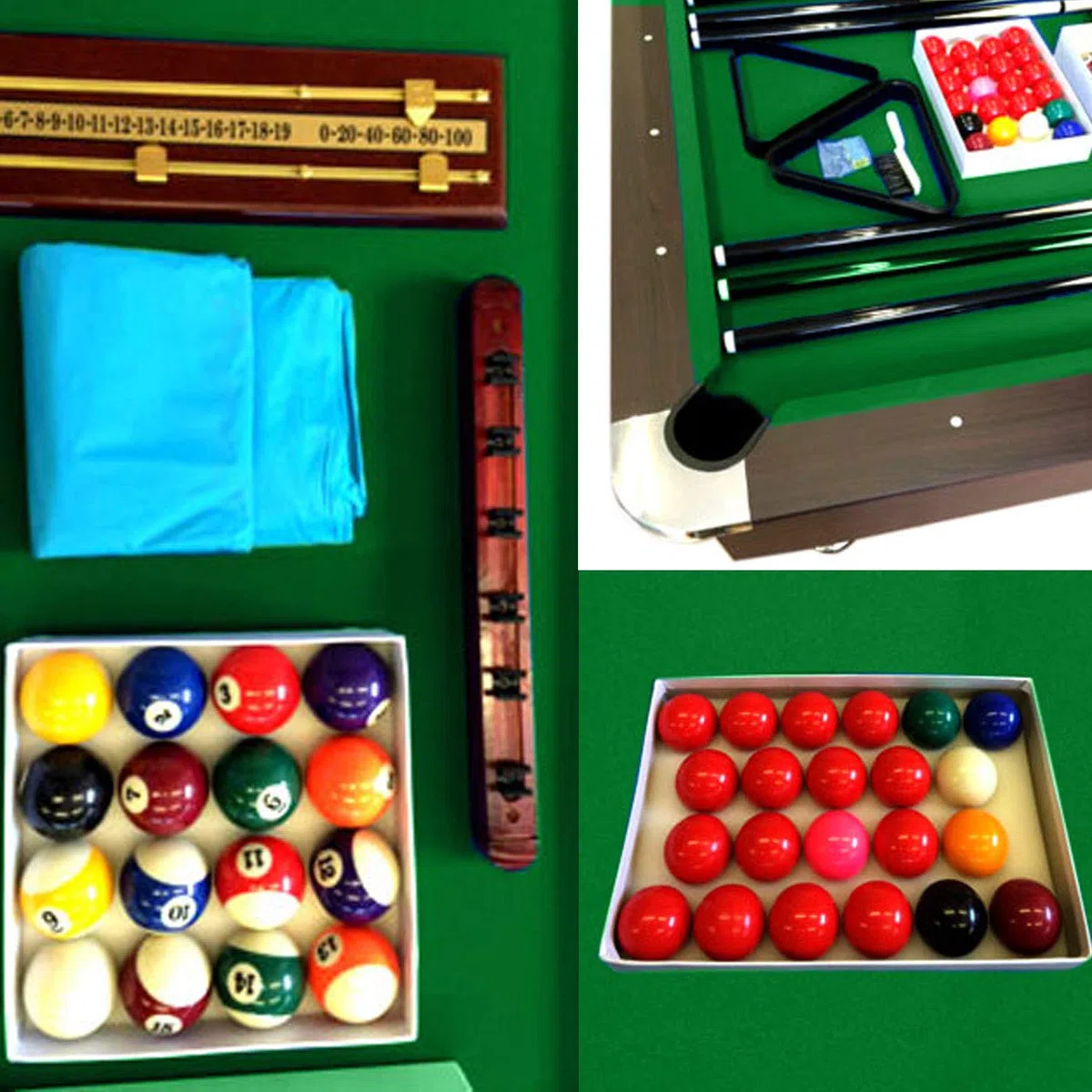 TAVOLO DA BILIARDO 8 piedi - misura di gioco 220 x 110 cm + ACCESSORI PER CARAMBOLA - SNOOKER VERDE billiard table Modello Vintage Verde