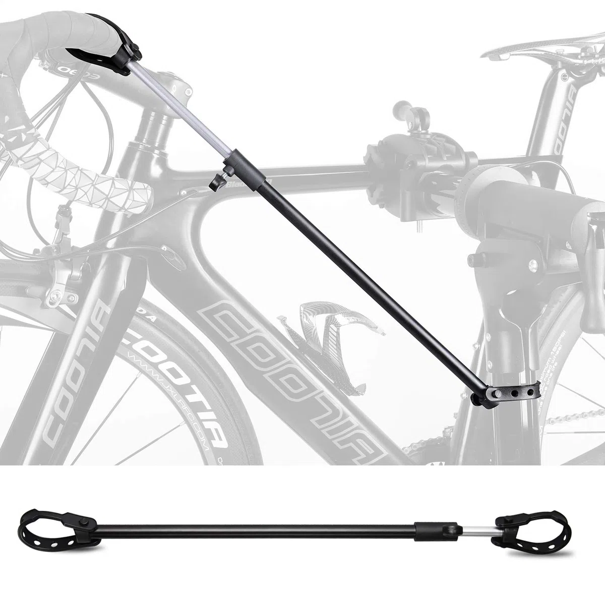 CXWXC Cavalletto per Riparazione Bici, Supporto per Manutenzione Bicicletta in Alluminio, con Vassoio Porta Utensili Magnetico, Regolabile, Leggero, Portatile Nero (Nero)