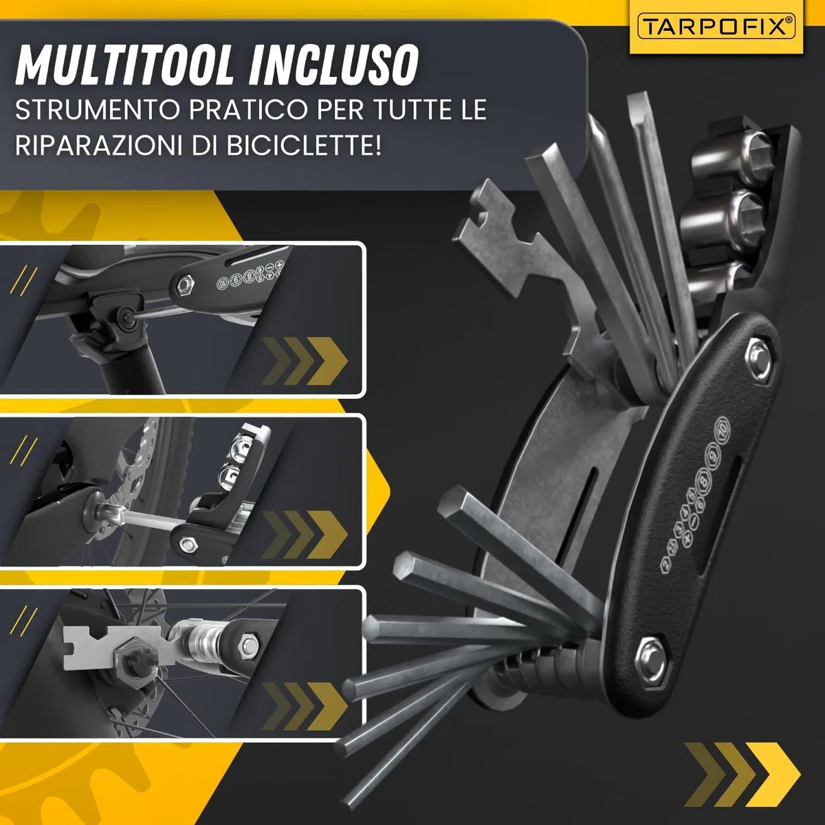 Tarpofix® Cavalletto Manutenzione Bici fino a 50kg | Stabile e Regolabile per Bike ed E-Bike | Supporto Manutenzione Bici Professionale per Riparazioni Bicicletta