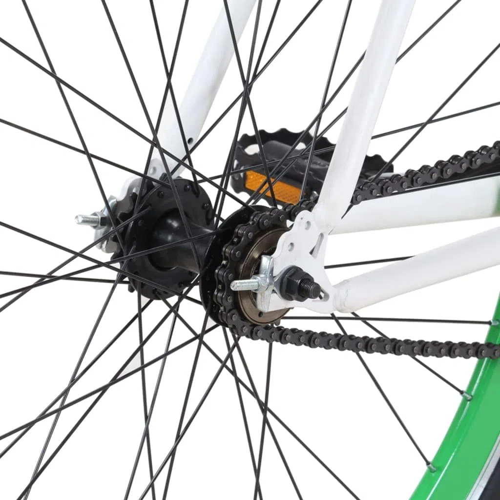 Bicicletta a scatto fisso bianco e verde 700c 55 cm biciclette