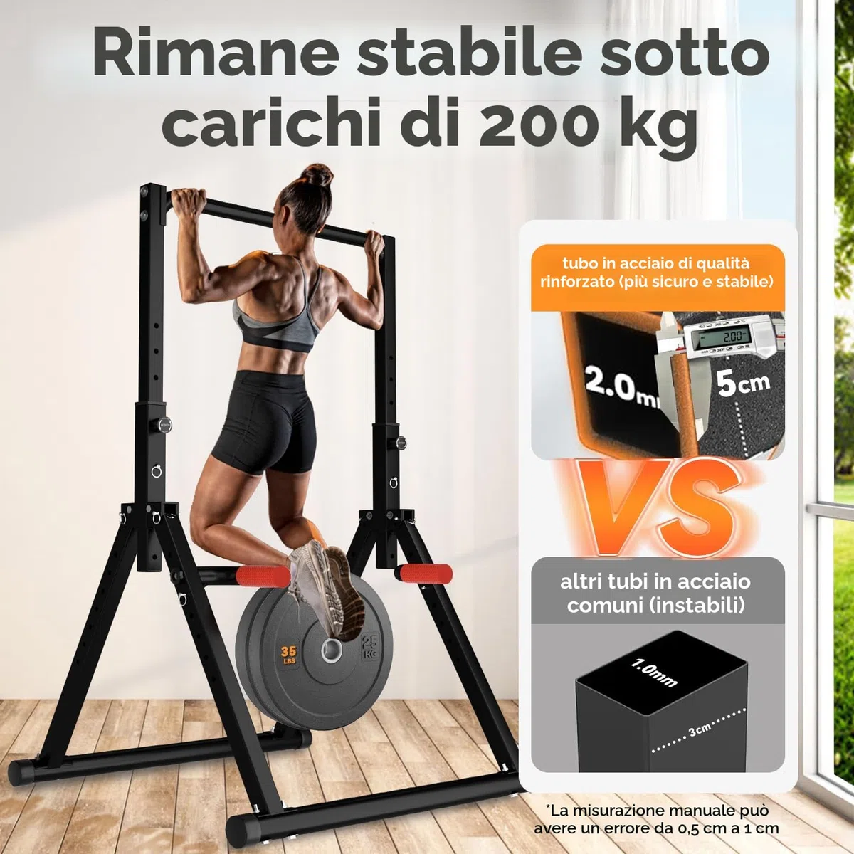 WATBKHE Power Tower Dip Station, Barra Trazioni Autoportante Barra Pieghevole per Trazioni Domestiche, multifunzione Pull Up Station Fitness Tower Attrezzo per l'allenamento della forza