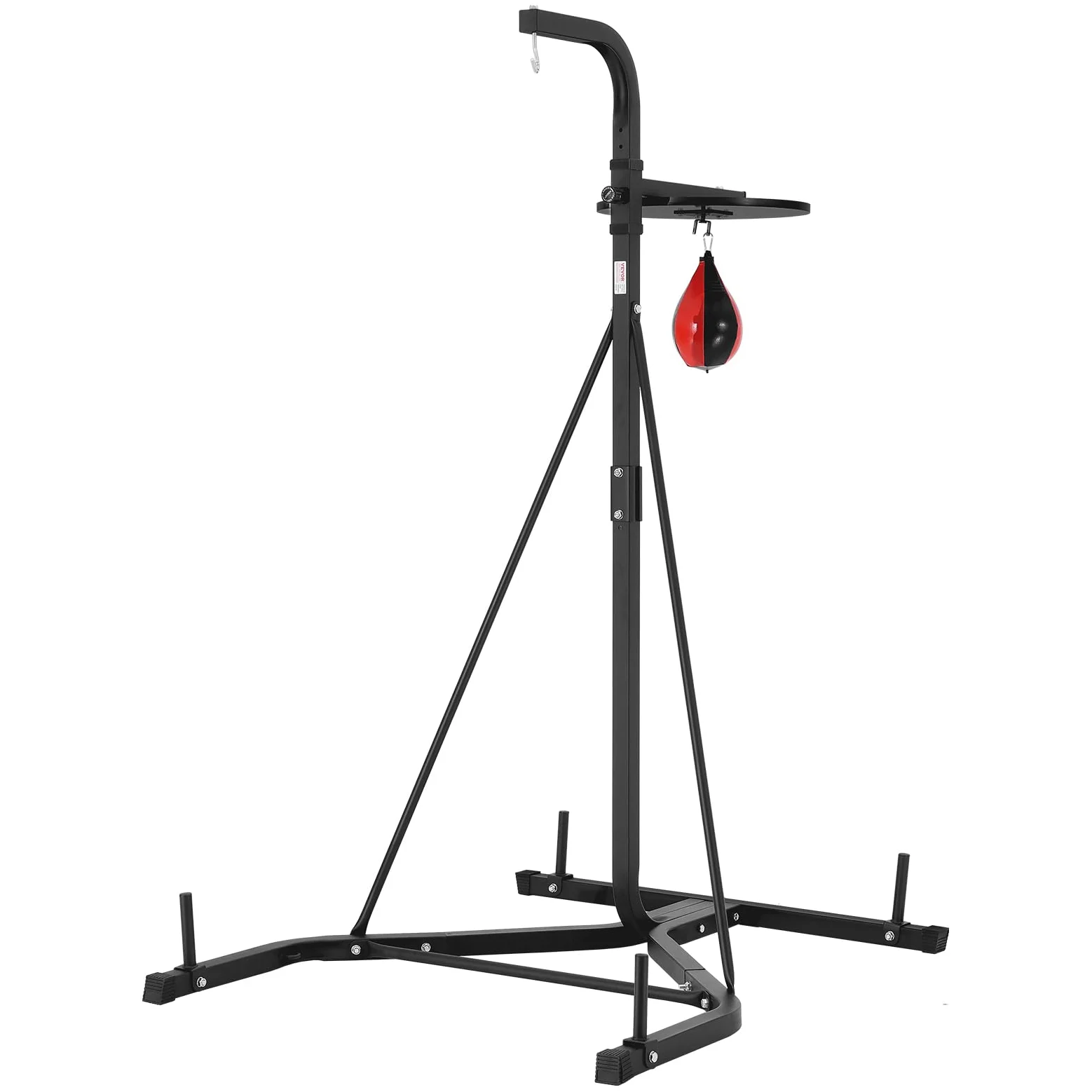 VEVOR Supporto per Sacco da Boxe, Attrezzatura per Allenamento Regolabile in Altezza, Supporta 65 kg, con Base Appesantita, Sacco per Allenamento Palestra Casa, Nero 132x114x201 cm
