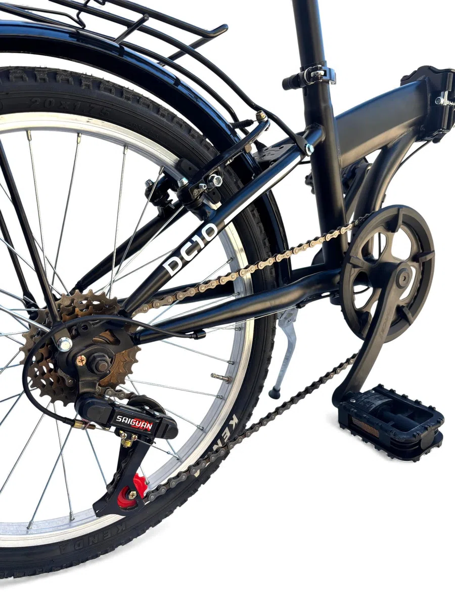 MADICKS Bicicletta Pieghevole 20" Folding Nera · City Bike Unisex con Cambio 6 Velocità · Telaio Robusto · Design Made in Italy · Comoda e Pratica per Uso Urbano