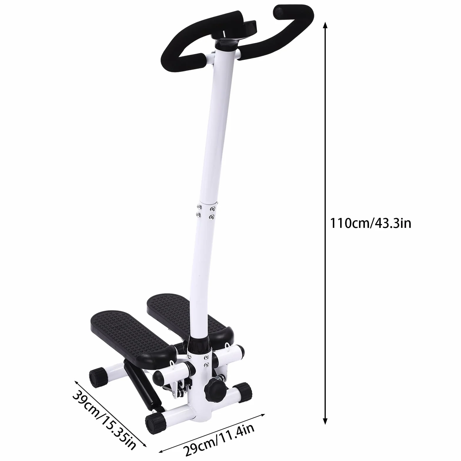 Fitness Stepper Esercizio Stepping Machine, con manubrio, tappetino, 2 fasce di resistenza, per perdita di peso, modellazione del corpo ed esercizi quotidiani, capacità di carico 150 kg