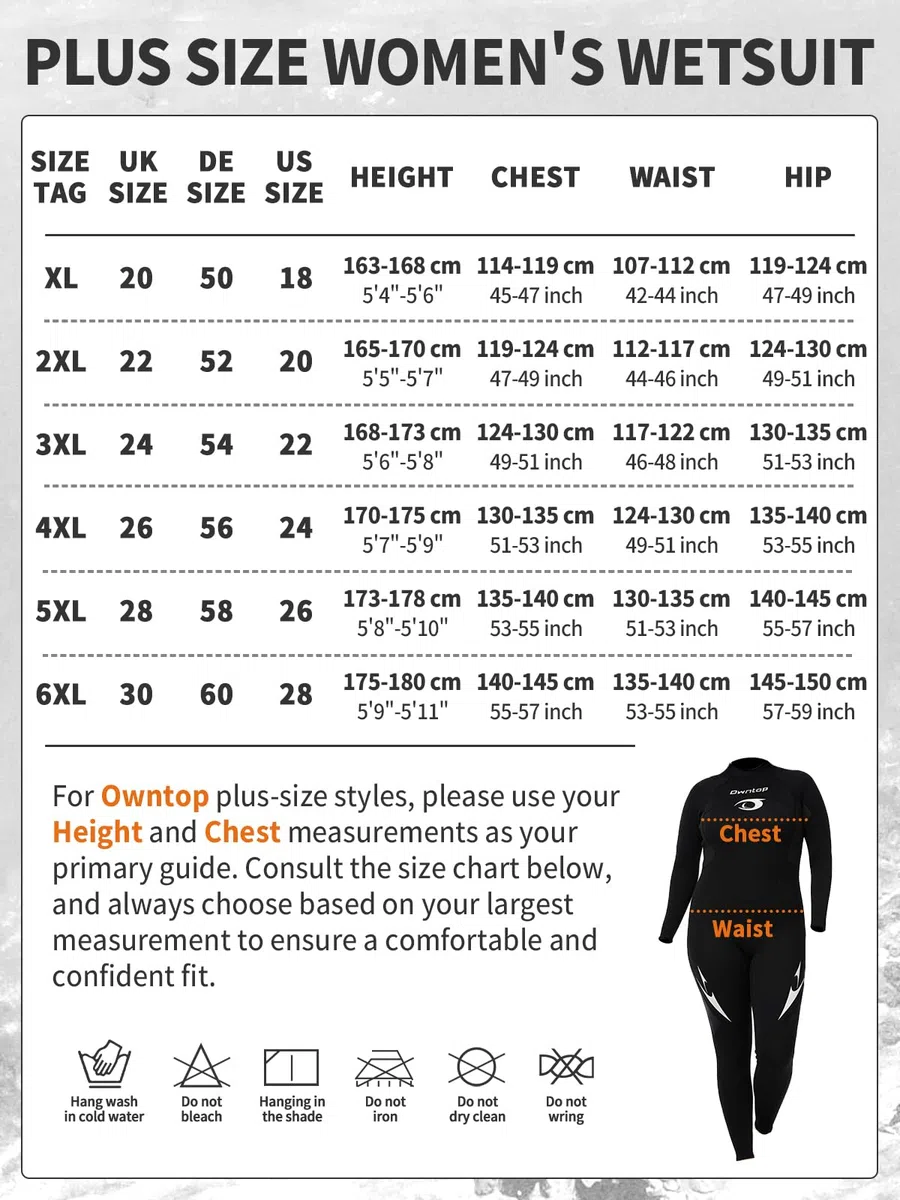 Owntop Muta da uomo e donna, in neoprene da 3/2 mm, con cerniera posteriore, per immersioni in acqua fredda, surf