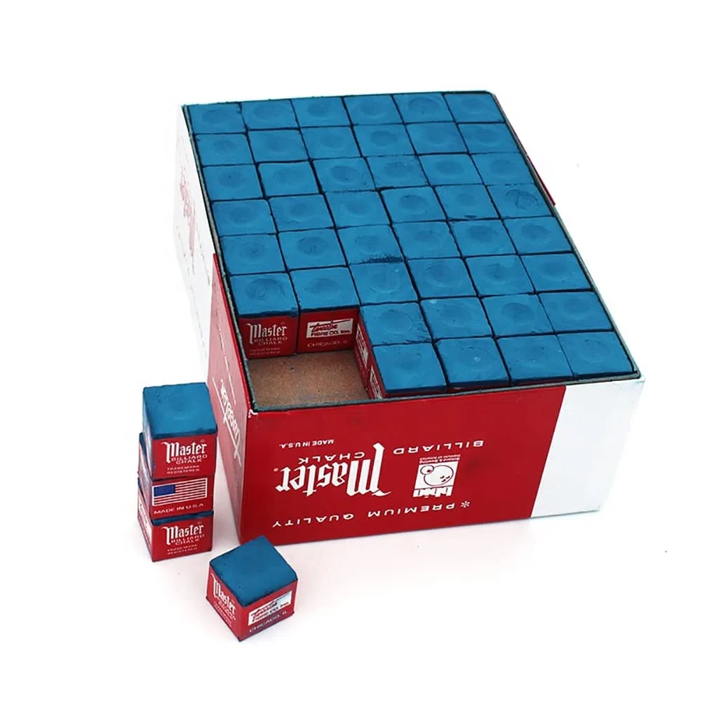 Master Gesso per Punta della Stecca, 144 Pezzi Autentico Triangolo Snooker o Gesso per Punta della Stecca da Biliardo, Polvere Antiscivolo per Sfregamento, per Biliardo Club Giochi da Tavolo blueoily