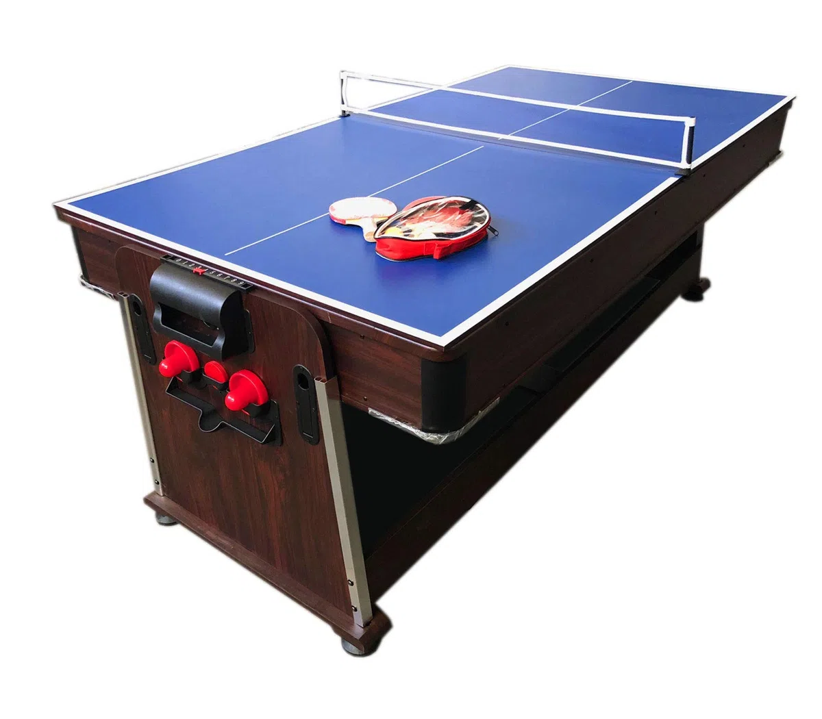 Tavolo da Biliardo Trasformabile Biliardo 3 in 1 Tavolo Multigioco mod. Mattew Rosso