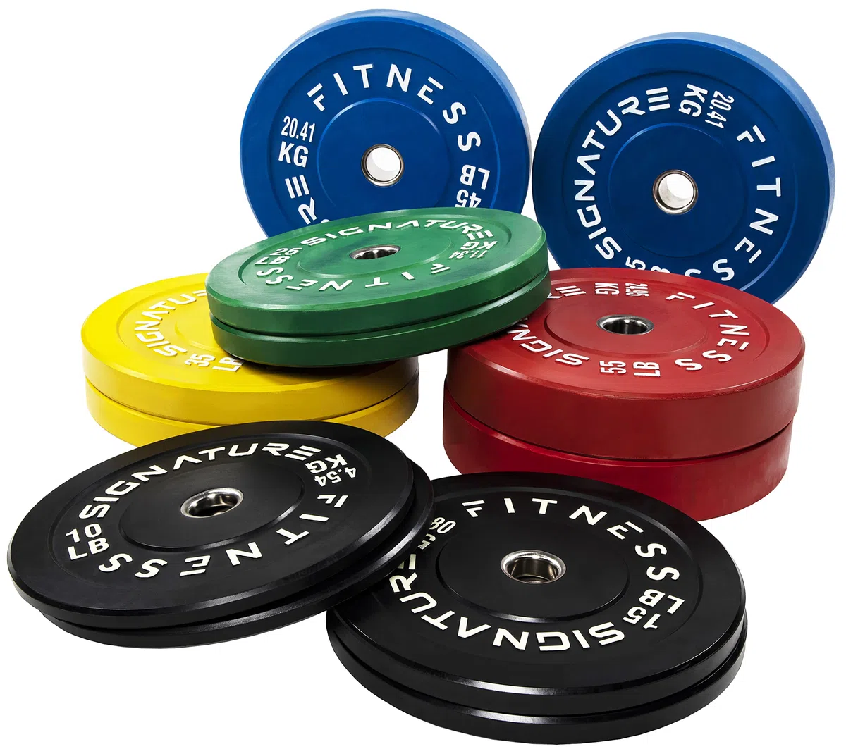 Signature Fitness Piastre olimpioniche da 5,1 cm con mozzo in acciaio, coppie o set, confezioni multiple