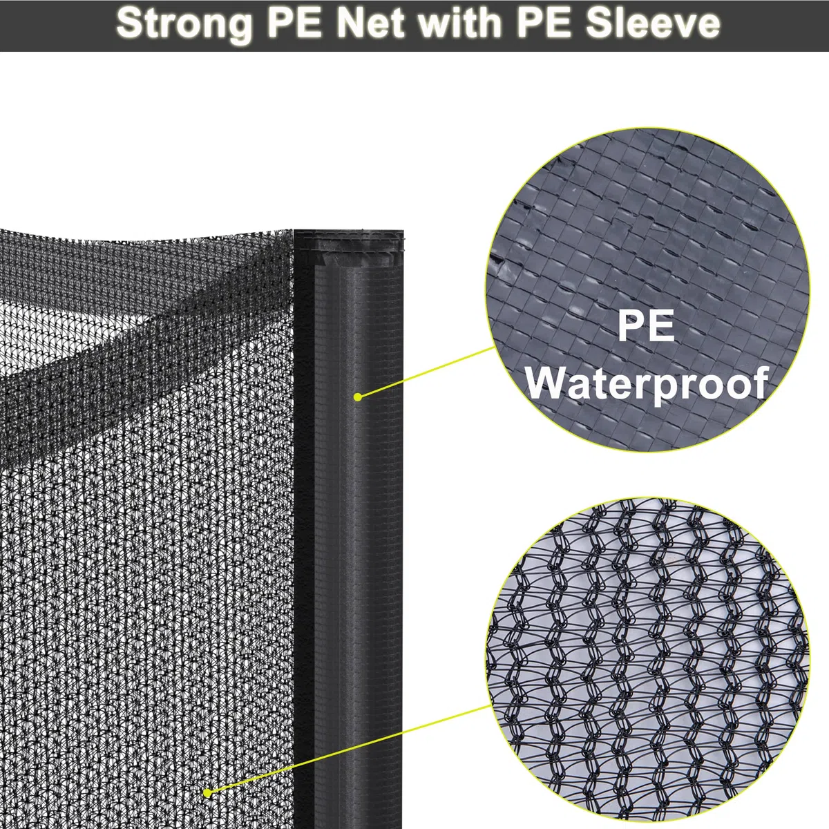 NONMON Rete di Sicurezza per Trampolino 244 305 366 397 427 cm con 6/8 Pali, Rete di Ricambio con Cerniera Fibbia, Rete di Protezione Esterno Antistrappo e Resistente ai Raggi UV