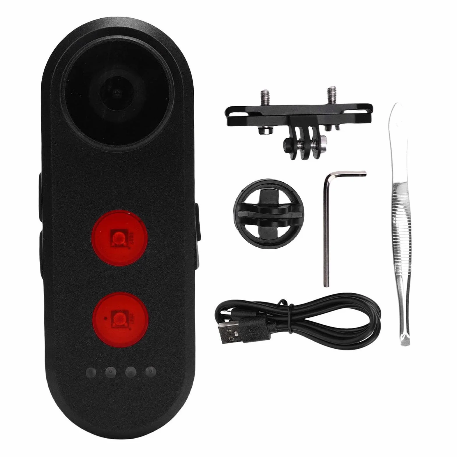 SENECESLI Vista Posteriore in Bici con Luce di Coda, Registratore Ciclistico da 1080p con Batteria Ricaricabile da 5000 MAh per Mountain Bike, Bici E (32G)