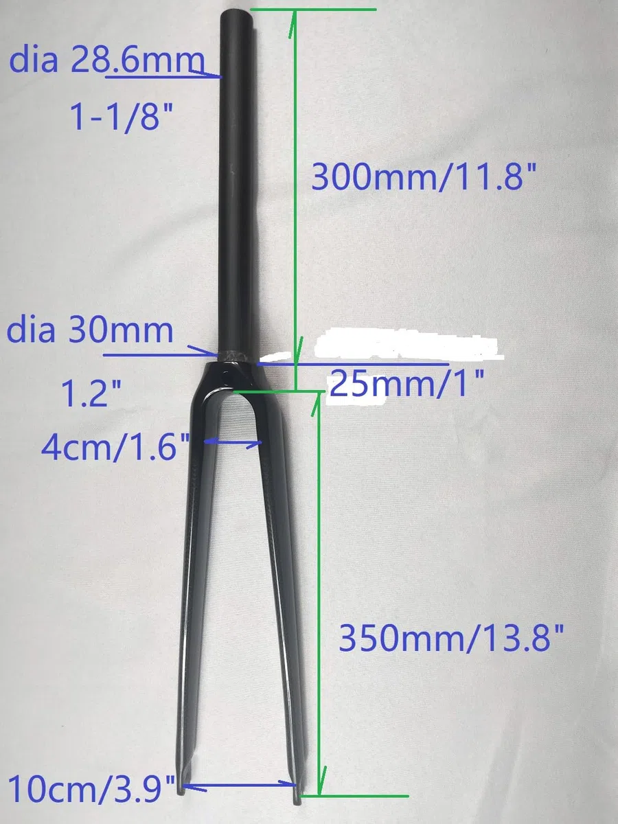 Forcella per bici da strada 700C 3K in fibra di carbonio con tubo dritto 28,6 mm C-Braking