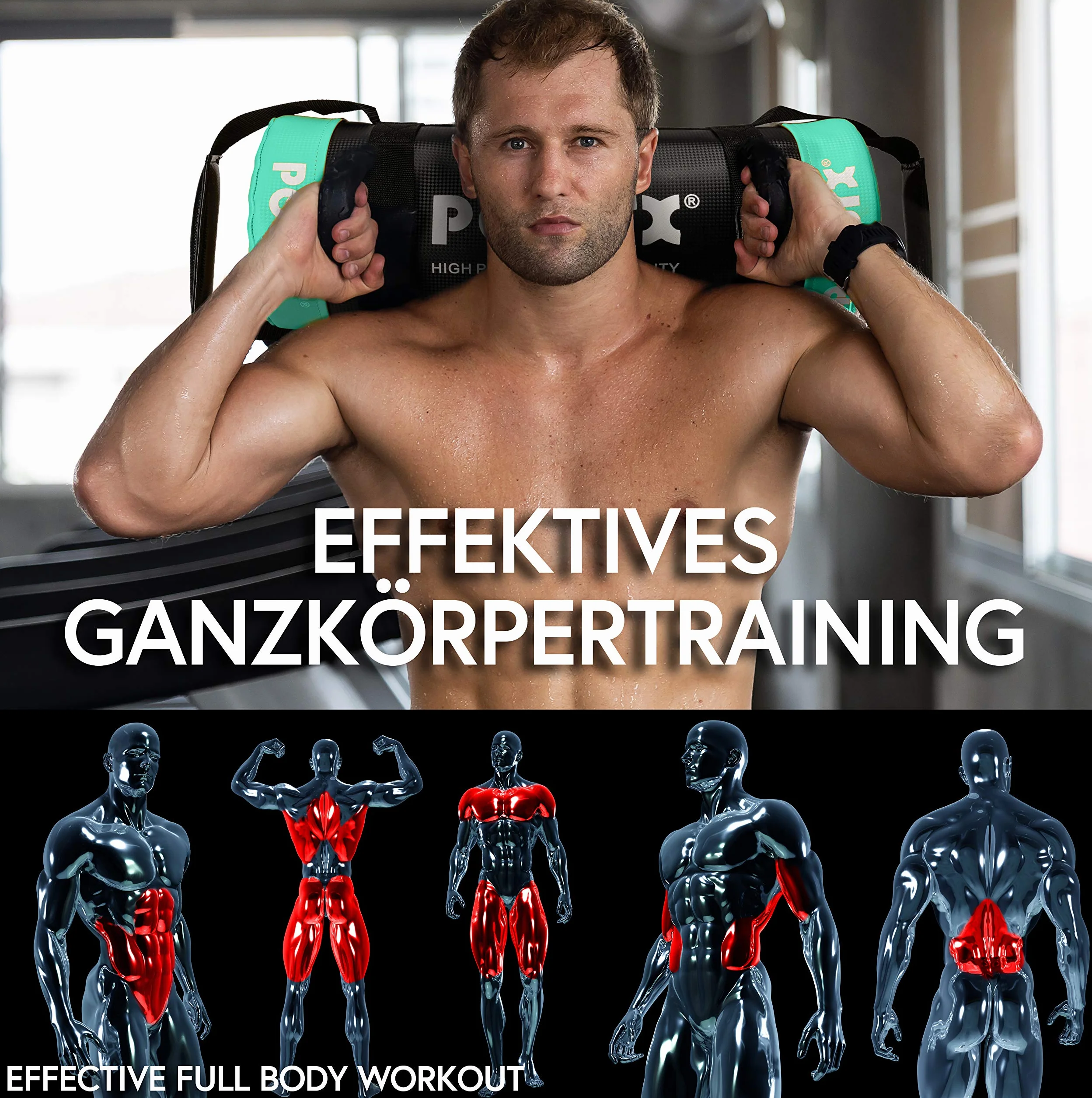POWRX - Sandbag 5 kg, 10 kg, 15 kg, 20 kg, 25 kg, 30 kg - Perfetta per Migliorare Equilibrio, Forza, flessibilità, coordinazione e circolazione - Power Bag