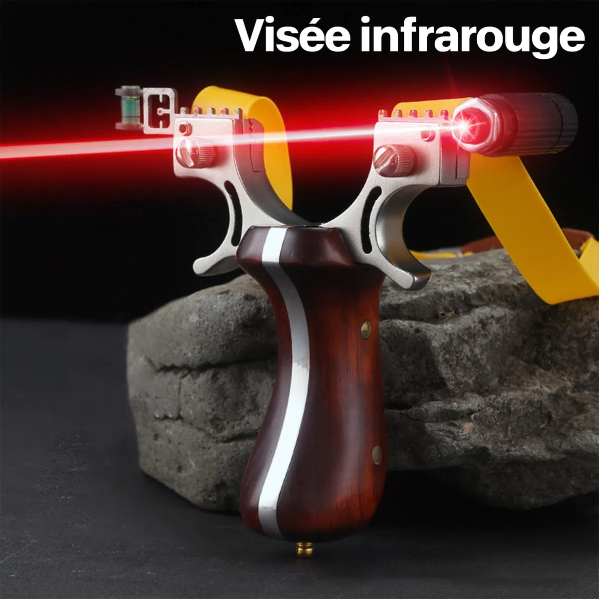 Lance-Pierre Professional Super Slingshot - Elastici ad alte prestazioni, sfere di argilla e acciaio - Accessorio di tiro di precisione per caccia e tempo libero