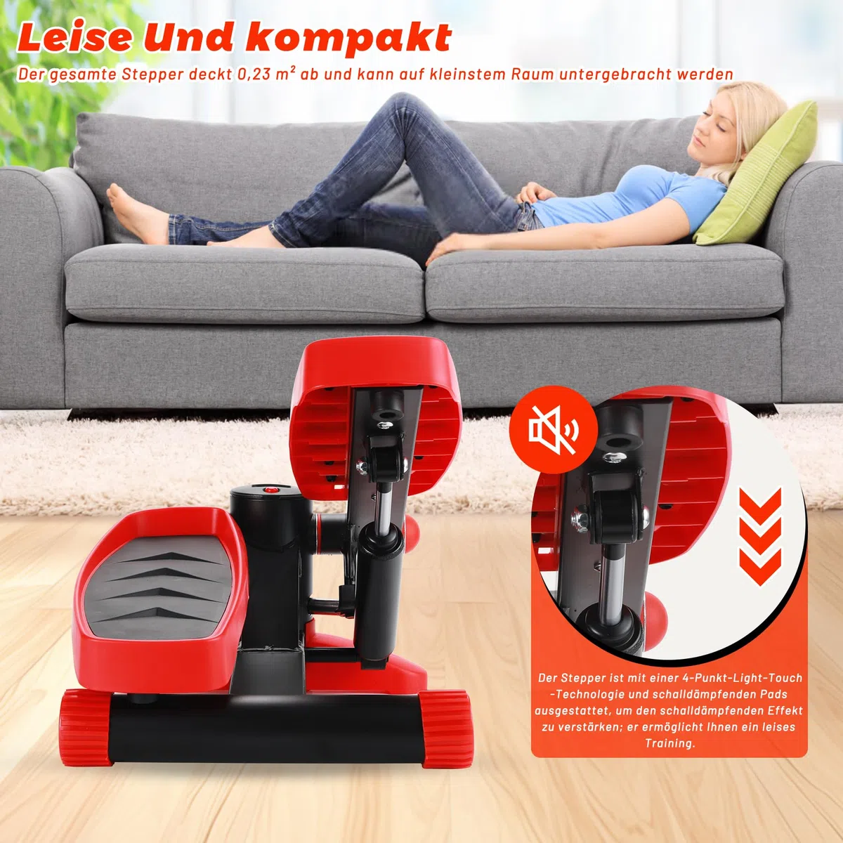 Mini stepper, Step Fitness casa e Stair Climber per scale con display LCD multifunzione per allenamento domestico, fasce di resistenza aerobica stepper Massimo 150 kg