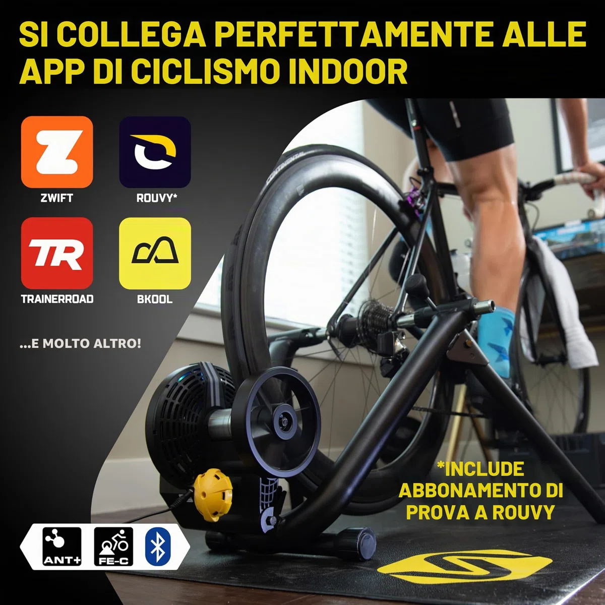 Saris M2 Smart Indoor Resistenza Elettromagnetica Bike Trainer, Compatibile con Zwift App