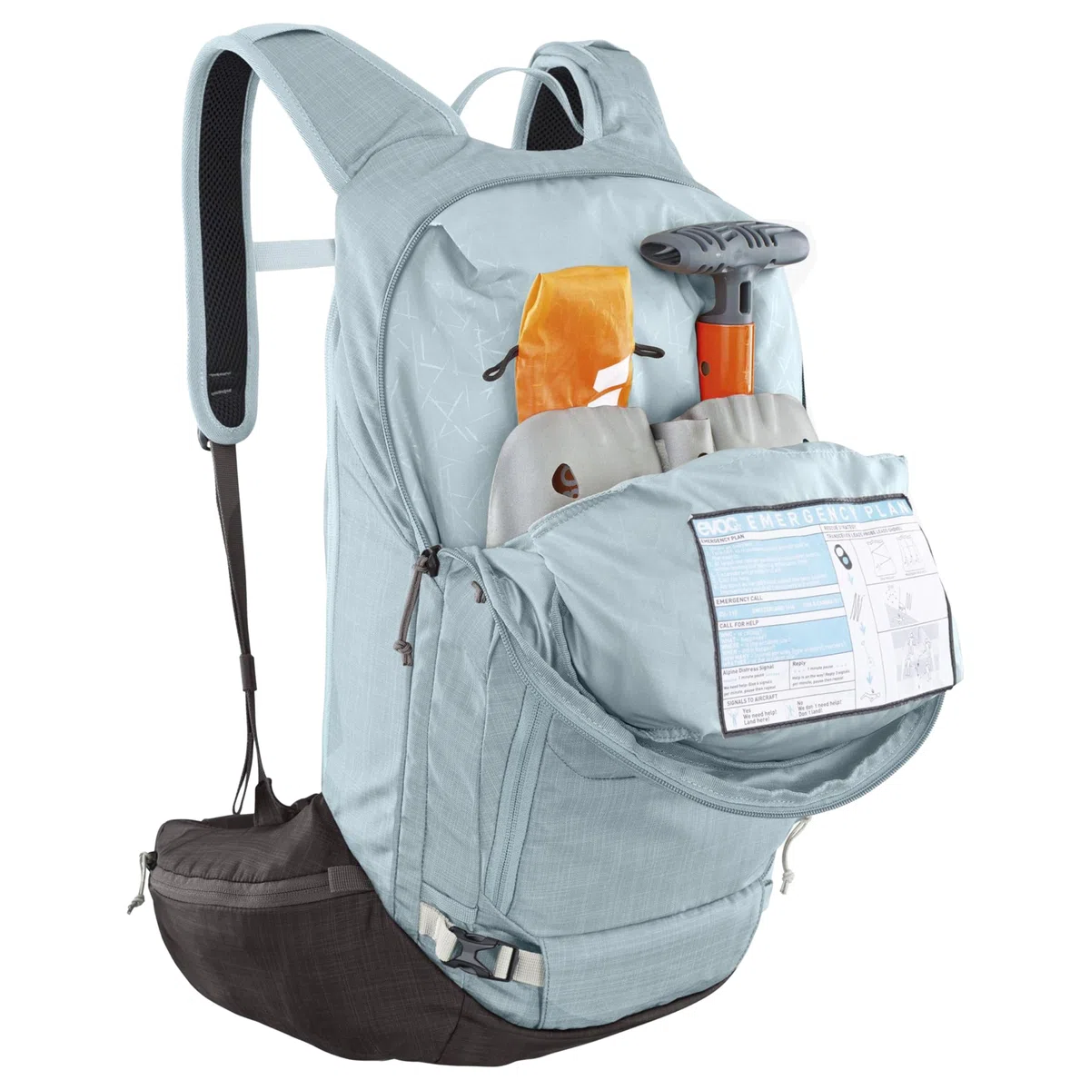 EVOC Zaino da escursione LINE 20, zaino da sci (scomparto per valanga con piano di emergenza, attacco per sci/snowboard, tasche sulla cintura, BODY HUGGING), menta - caffè