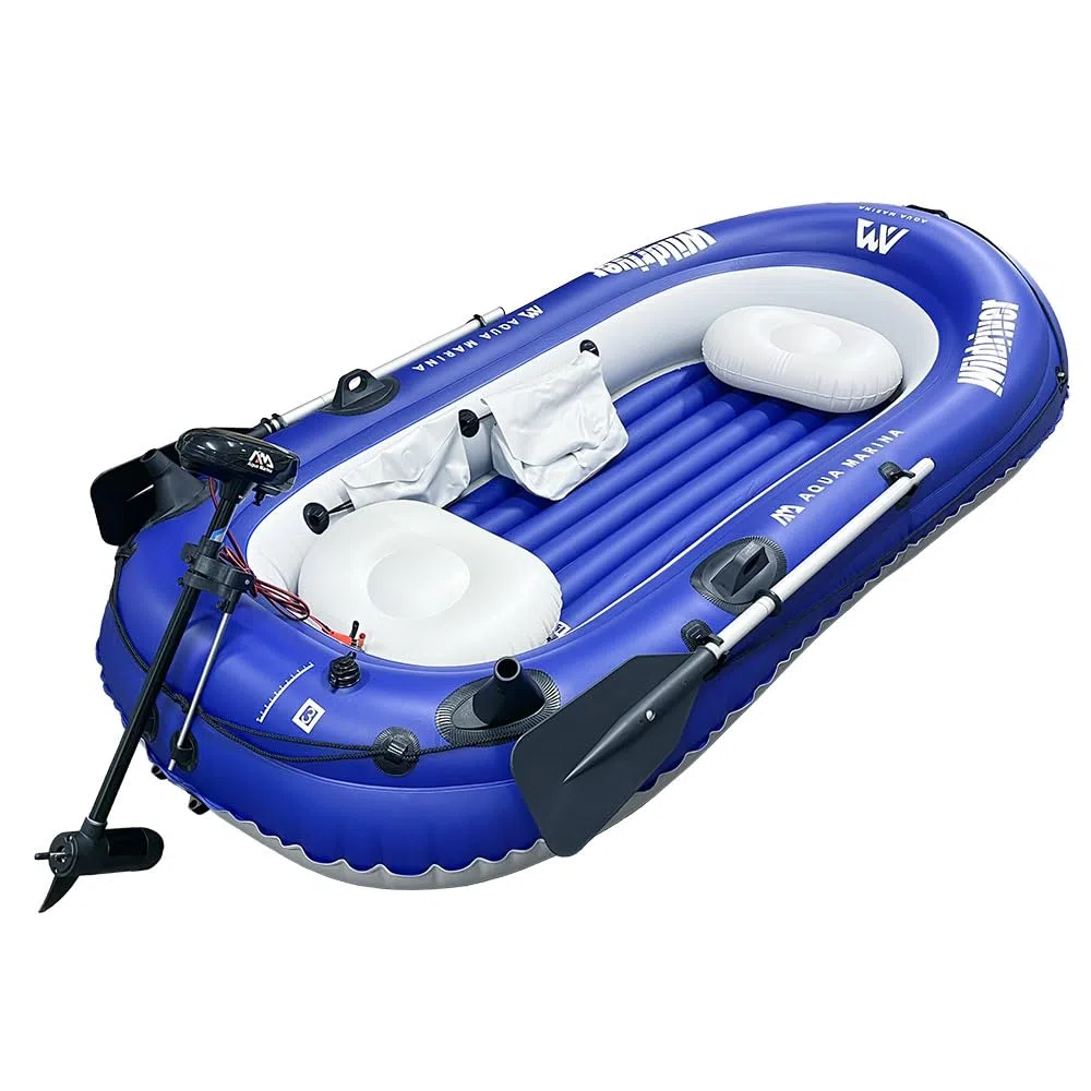 Greatwhite - Gommone da 283 cm, con motore elettrico da 180 W, 12 V, 2 supporti per canna da pesca