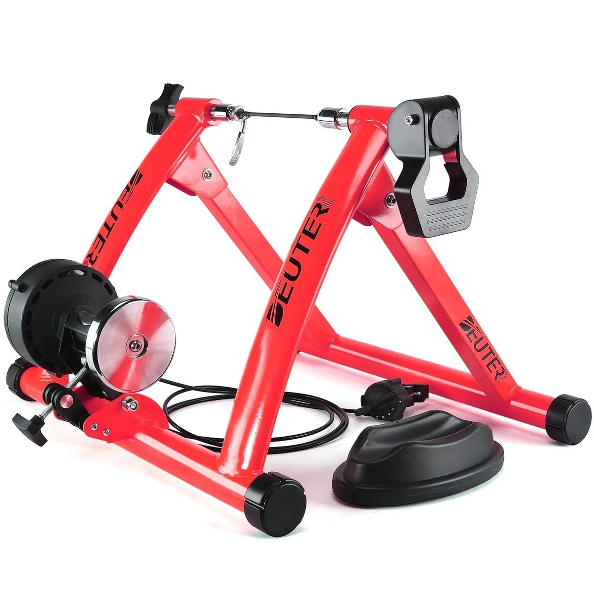 CXWXC Allenatore a rulli per bicicletta con regolazione a 5 marce, pieghevole in acciaio per bicicletta da 16 a 29 pollici, per allenamento in bicicletta a casa, per interni