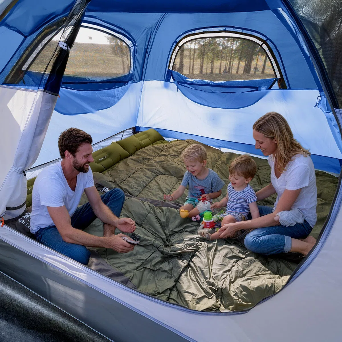 Night Cat Tenda da Campeggio 3 4 Posti: Tenda Pop Up Impermeabile Automatica Facile da Installare per Familiare Campeggio Picnic Parco Giardino