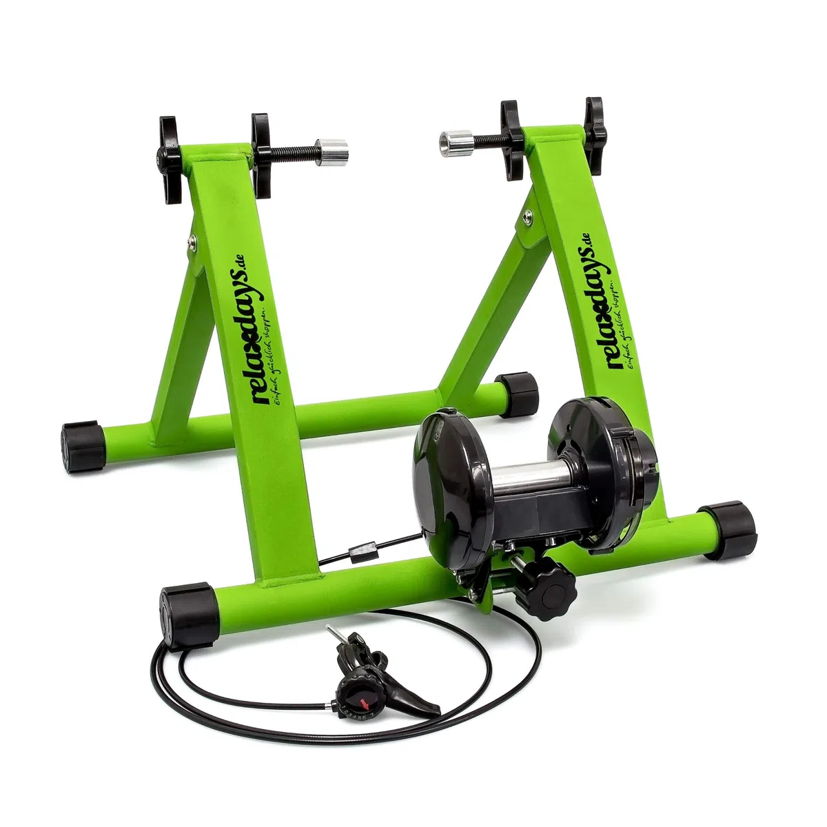 Relaxdays Rullo per Bicicletta - Relaxdays Trainer Pieghevole Bicicletta 6 velocità, Cerchi da 26-28, Blu e Verde Unisex Adulto