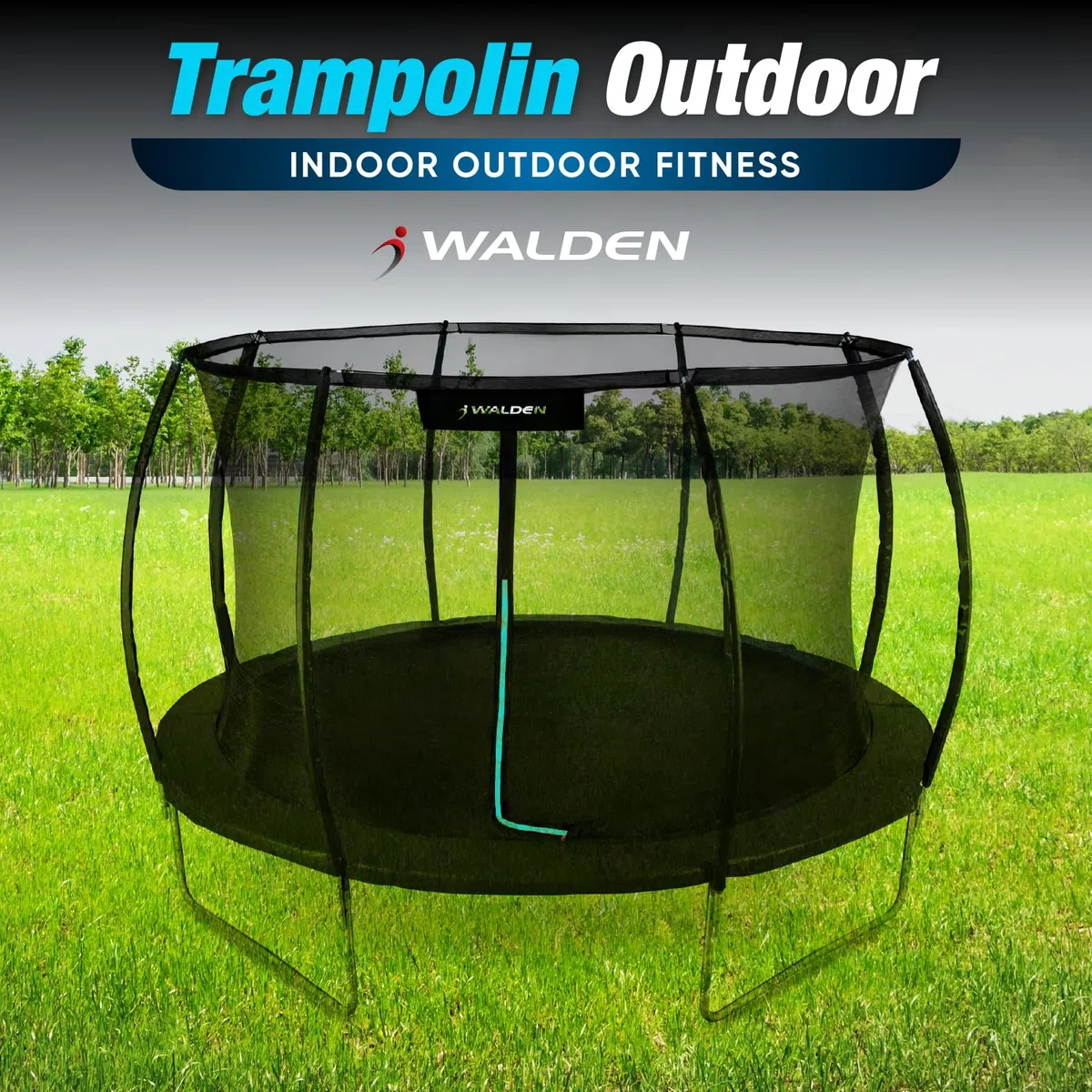 Trampolino esterno 244 8 FT con recinzione di sicurezza e aste imbottite per bambini, per interni ed esterni, portata fino a 100 kg