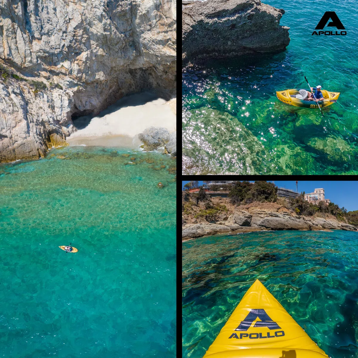 Apollo Kayak Sea Lion | Gonfiabile 2 Posti, Super Capiente 312 x 91 x 51 cm | Canoa Stabile e Leggera | Comodo e Maneggevole per 2 Persone | Set Completo Pronto all'Uso