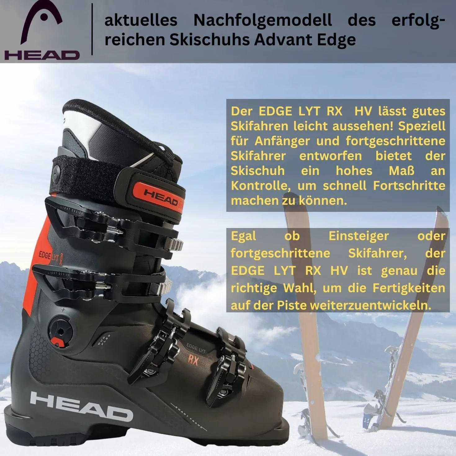 Head Edge LYT RX HV Flex 80 - Scarponi da sci alpino, da uomo, per principianti ed esperti