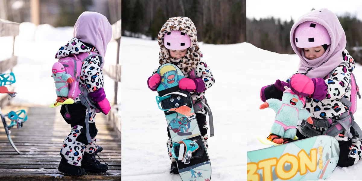 MDXONE Imbracatura da sci da snowboard per bambini con guinzaglio retrattile e ammortizzare elastici e imbracatura di seduta rimovibile