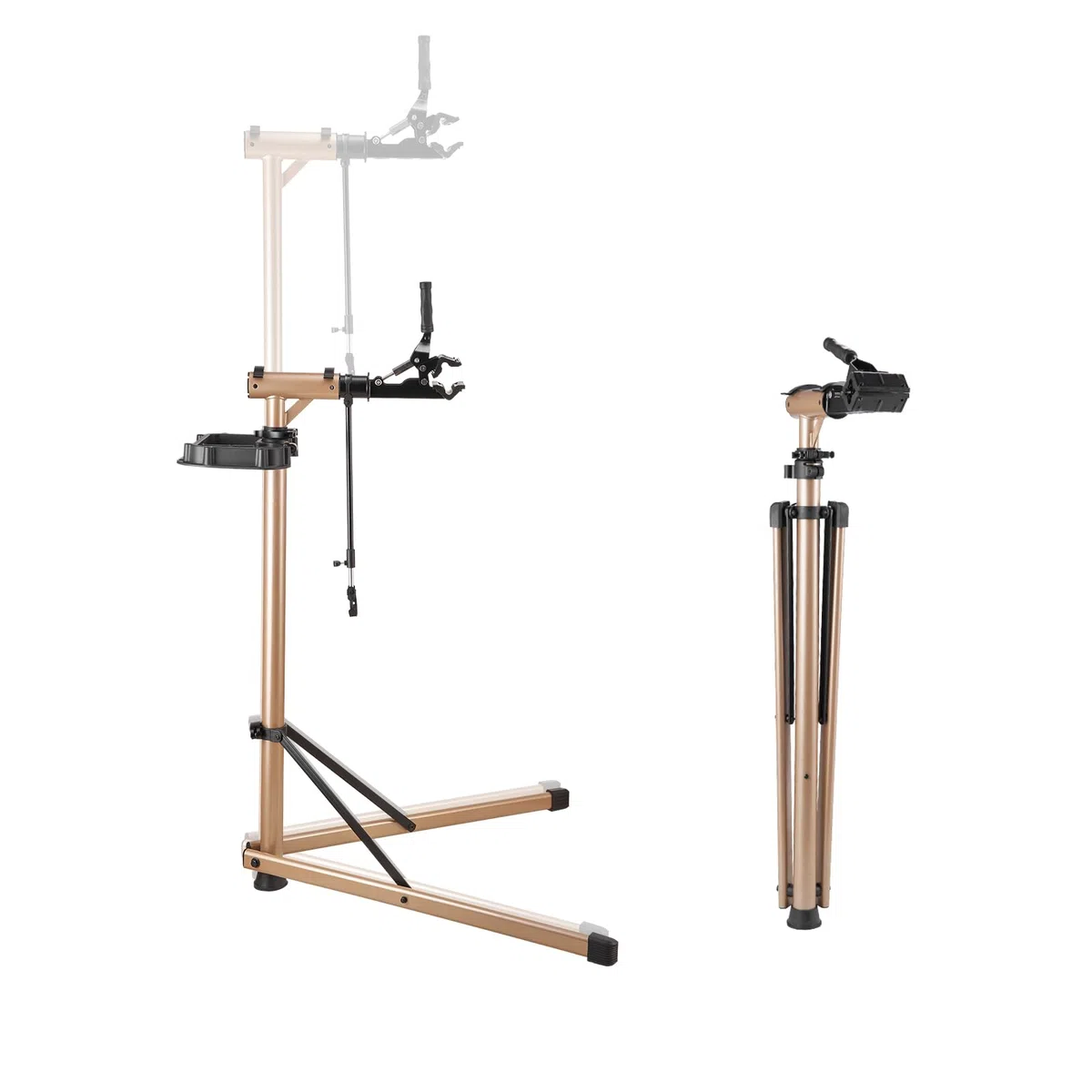 VEVOR Supporto per Riparazione Bici 940 x 795 x 1700 mm Supporto da Lavoro per Bici Resistente, Carico Nominale di 49,9 kg con Altezza Regolabile 1025 a 1510 mm e Ampio Vassoio Portautensili