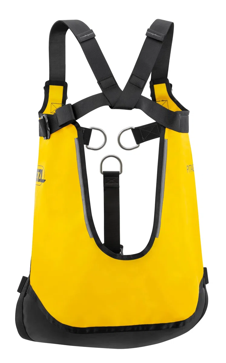 PETZL, Pitagor, confortevole triangolo di evacuazione con parentesi graffe, giallo, U, unisex-adulto