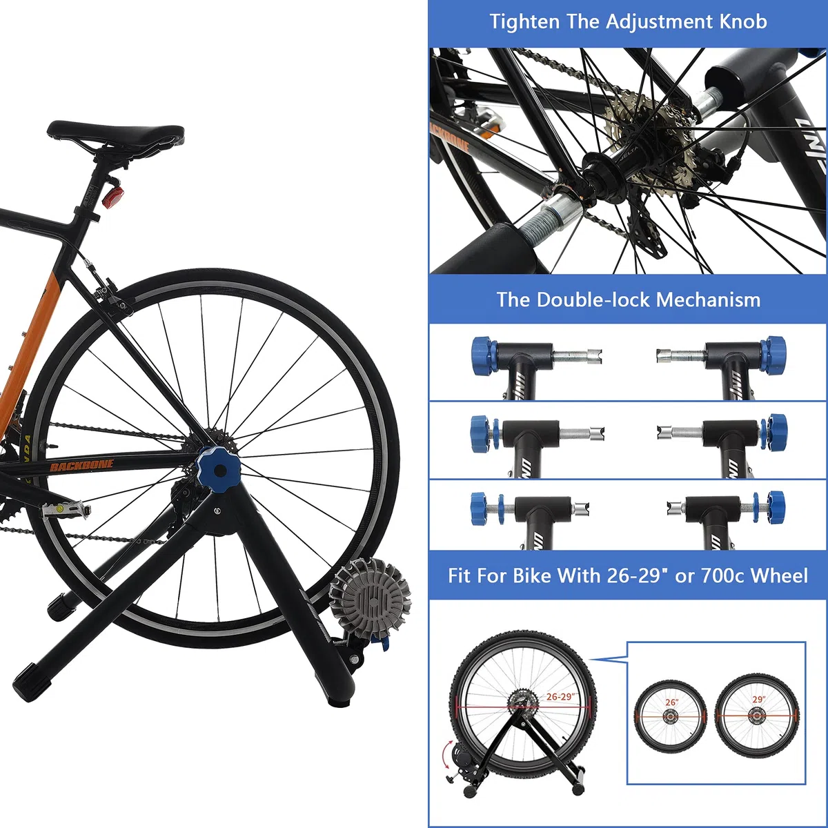 unisky Fluid Bike Trainer Stand Indoor Esercizio Bicicletta Training Stand Mountain & Road Bike Volano Stand