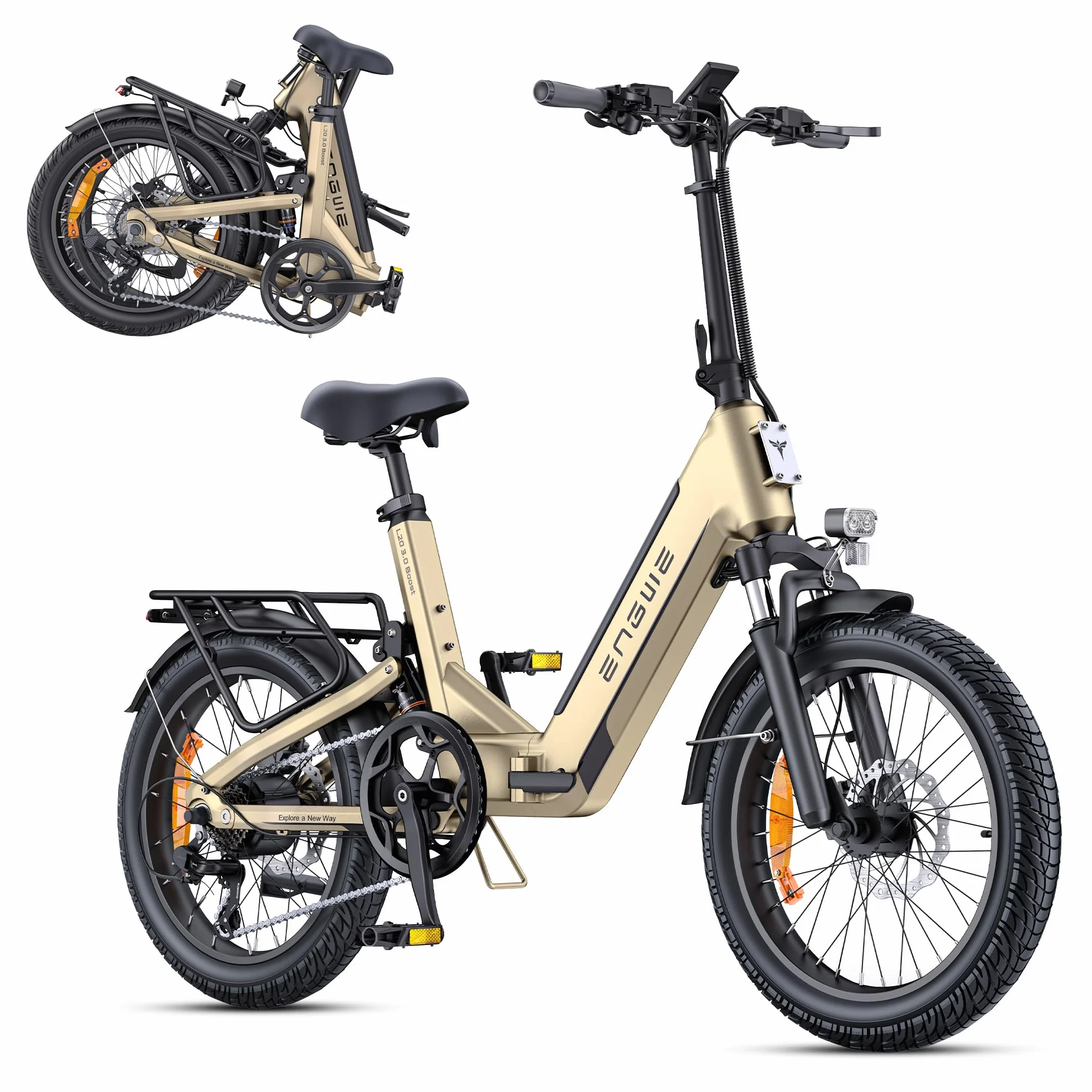ENGWE L20 3.0 Boost Bici Elettrica, Dotata di Connettività Bluetooth e APP, 2 Ore di Carica Completa e 48V 13.5Ah Batteria Nascosta Fino a 135KM, Sensore di Coppia e Freni Idraulici