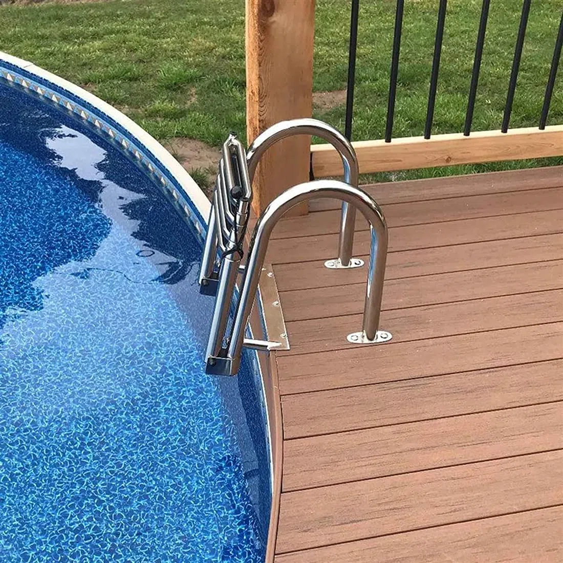Scaletta Bagno Scaletta Piscina Barca Pieghevole, Acciaio Inox Ponte Yacht con Gradini Antiscivolo, Corrimano E Ampio Pedale Scala 4 Carico 150Kg