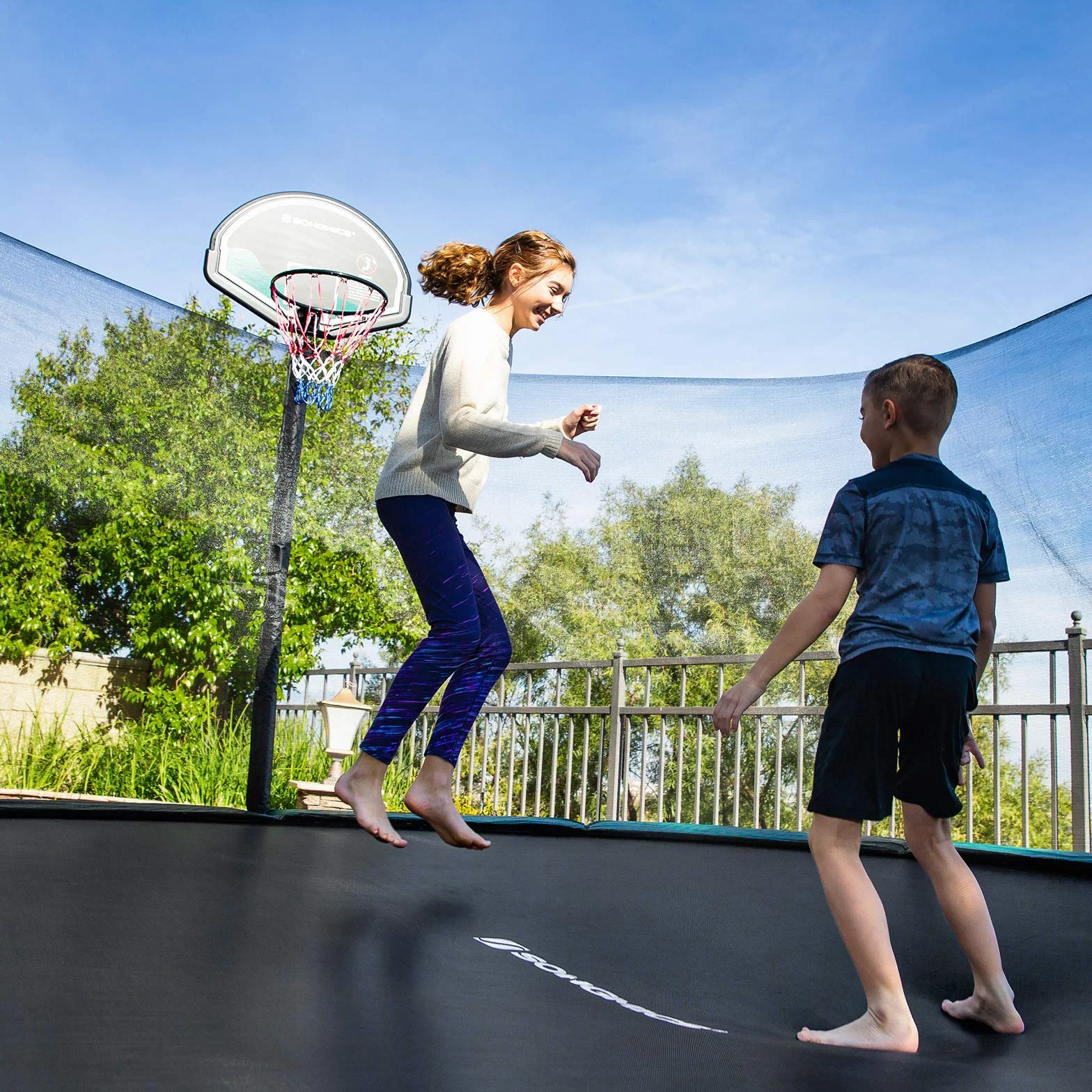 SONGMICS Tappeto per Trampolino di Ricambio, Tappeto Elastico da 208/263/324 cm di Diametro, Adatto per Trampolino da 244/305/366 cm, Ricambio per Trampolino, Nero