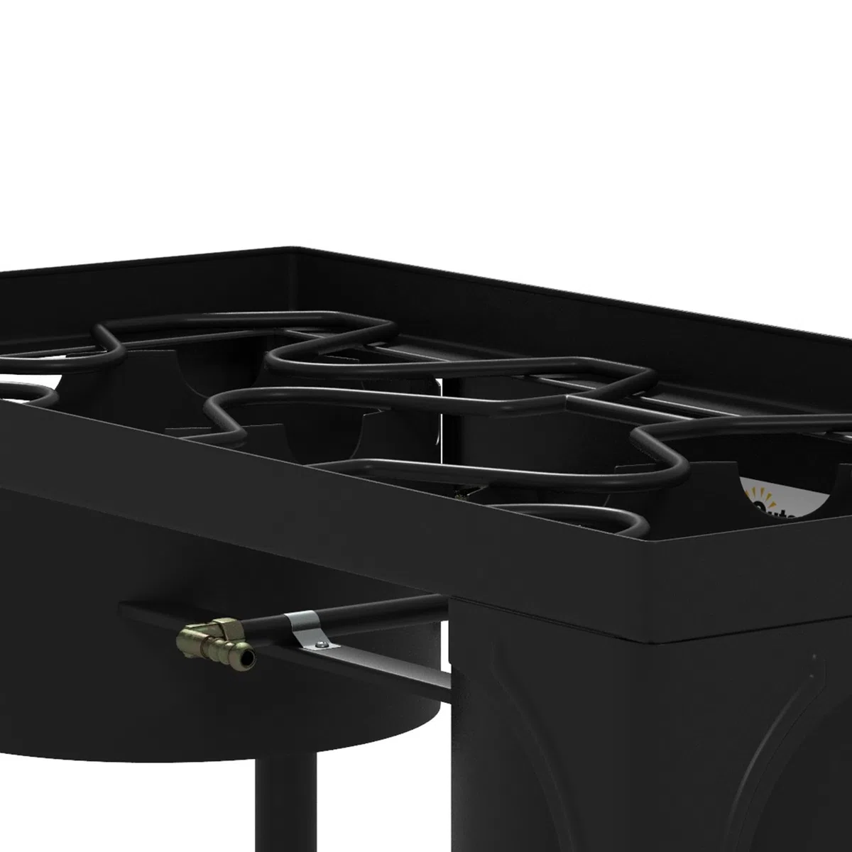 Outsunny Fornello a Gas con 2 Bruciatori 9.2 KW, Fornello da Campeggio in Metallo con Gambe Rimovibili, Nero