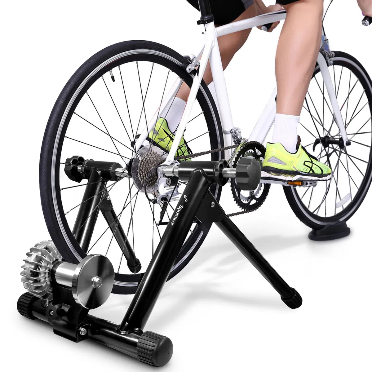 Sportneer Rollentrainer Fahrrad Fluid Bike Trainer Ständer, Indoor Fahrrad Training Stand Nero