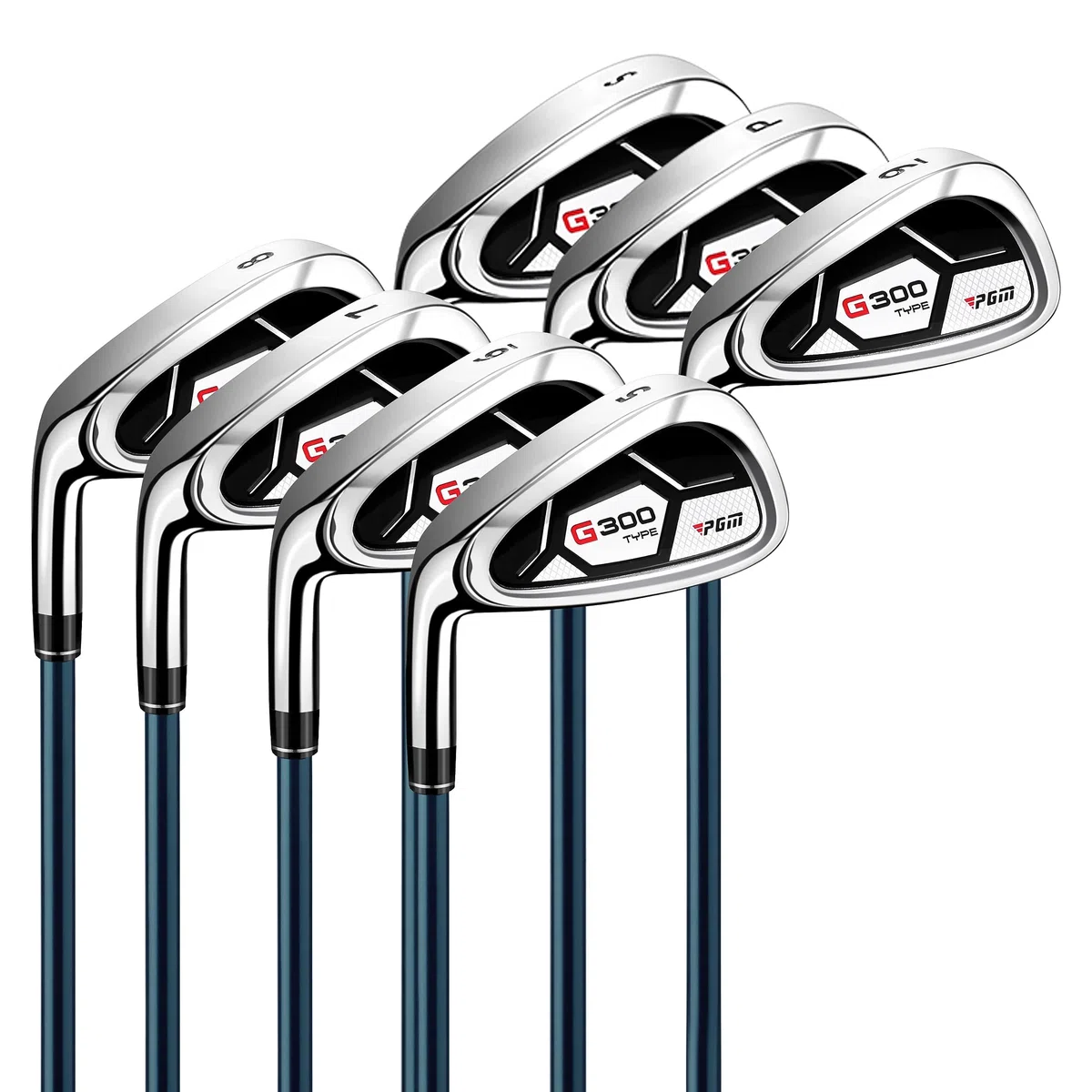 PGM Set completo di mazze da golf per mancini da uomo, 12 pezzi, 3 legno (#1,3,5), 1 ibrido (#4H), 6 ferri (#5, 6, 7, 8, 9, PW), 1 cuneo di sabbia (55°), 1 putter, sacca da golf con supporto da golf,