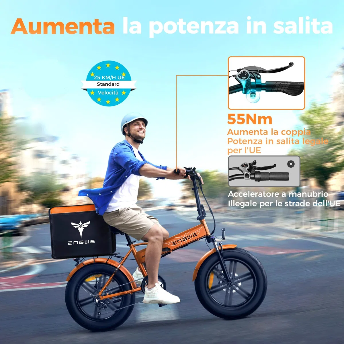 ENGWE Bici Elettrica Pieghevole, Bicicletta Elettrica da 48V 13Ah Batteria Rimovibile, Autonomia di 50-120 km E-bike，20"×4.0" Fat Tire 7 Velocità ebike da per Ogni Terreno, EP-2 BOOST