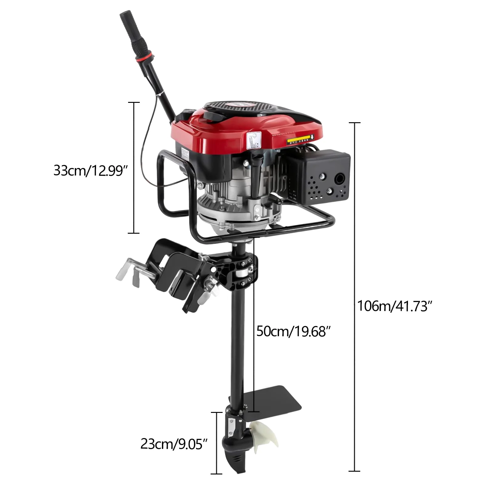 MBUYI - Motore fuoribordo a benzina da 8 CV, 4 tempi, 196 cc, 4500 giri/min, con sistema di raffreddamento e sistema di accensione TCI, motore fuoribordo professionale per gommoni, barche da pesca