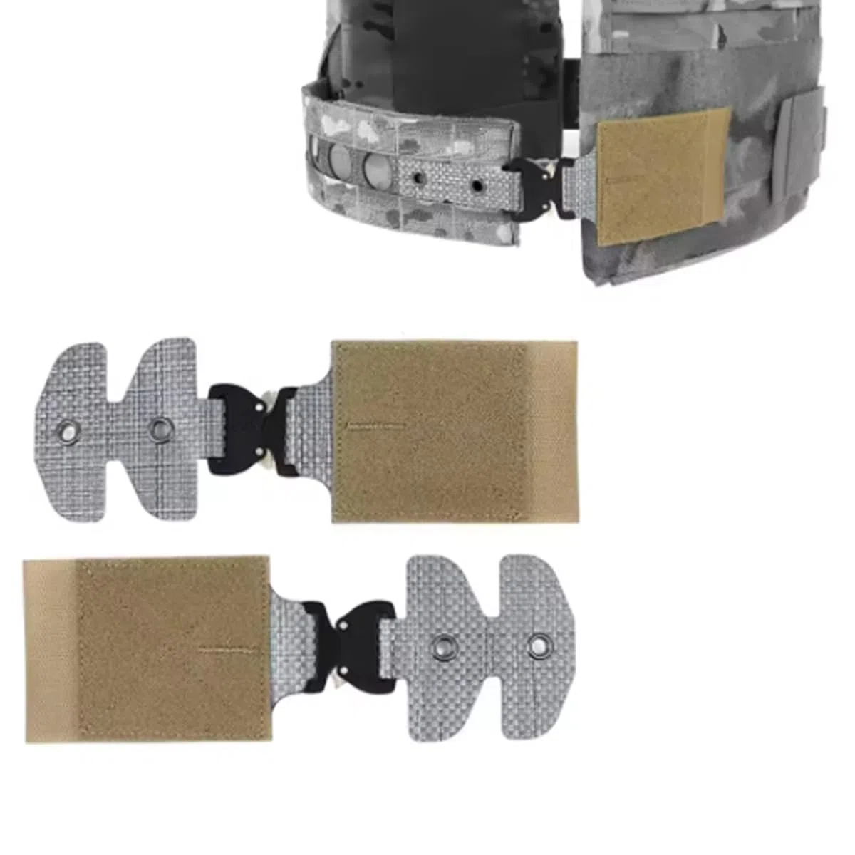 Kit di fibbie tattiche in lega di alluminio resistente per piastra PC V5 Accessori a sgancio rapido per gilet Hoop&Loop Panel